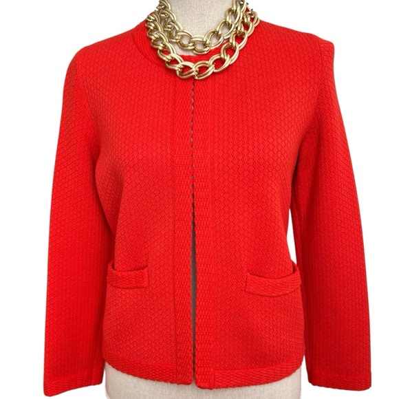 Ann Taylor Orange Knit Open Front Cardigan Size Small - Picture 9 of 16